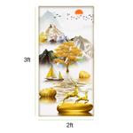 Golden Sunrise Crystal Led Painting/ Sizes: 2ft×3ft #space