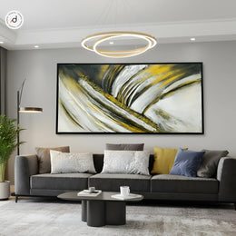 Golden Currents Canvas Painting