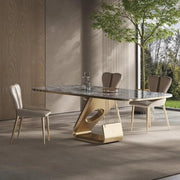 Contemporary Designer Dining Table with Unique Sculptural Base