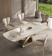 Contemporary Designer Dining Table with Unique Sculptural Base