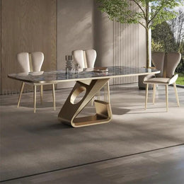 Contemporary Designer Dining Table with Unique Sculptural Base