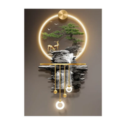 Golden Deer Serenity Crystal LED Wall Art – 60 × 130 cm