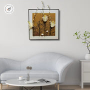 Contemporary Shadow Box Wall Art – Floral & Abstract Set (40×40 cm, Open Frame)