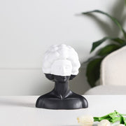 Modern Black & White Abstract Face Bust Showpiece – 8×8 inch | Luxury Home Decor