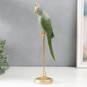 Majestic Green Parrot Decorative Showpiece on Stand – 12 Inch | Premium Home Decor Statue