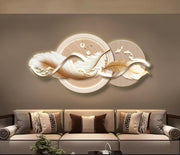 Acrylic LED Wall Art – Elegant Feather Flow Design (120×45 cm) – Without Light