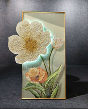 Floral Radiance Acrylic Crystal Painting | 24×48 in | (LED Backlit, Remote-Controlled)