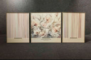 Whispering Blooms Leather Painting Set – Soft Florals & Abstract Stripes (Heavy Aluminum Frame)