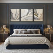 Botanic Harmony Leather Painting Set – Abstract Leaves & Textures (Heavy Aluminum Frame| 2×2.5 ft + 2.5×2.5 ft + 2×2.5 ft)