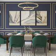 Botanic Harmony Leather Painting Set – Abstract Leaves & Textures (Heavy Aluminum Frame| 2×2.5 ft + 2.5×2.5 ft + 2×2.5 ft)