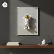Moon Explorer Shadow Box – Contemporary 3D Wall Art (40×50cm, Open Frame)
