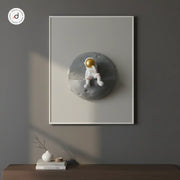 Moon Explorer Shadow Box – Contemporary 3D Wall Art (40×50cm, Open Frame)