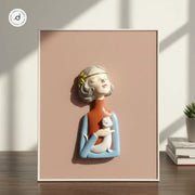 Girl Series Shadow Box Wall Art – Coffee & Cat (40×50 cm, Open Frame)