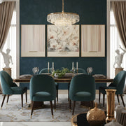 Whispering Blooms Leather Painting Set – Soft Florals & Abstract Stripes (Heavy Aluminum Frame)