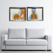 Elephant Family Shadow Box Painting Set – 20×24 inches (Each) –