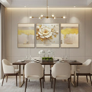 Bloom Leather Painting Set – Embossed 3D Floral & Abstract Design (Heavy Aluminum Frame | 2×2.5 ft + 2.5×2.5 ft + 2×2.5 ft)