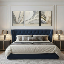 Botanic Harmony Leather Painting Set – Abstract Leaves & Textures (Heavy Aluminum Frame| 2×2.5 ft + 2.5×2.5 ft + 2×2.5 ft)