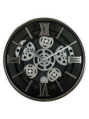 Luxury Moving Gear Wall Clock | Industrial Roman Dial Design | 12 × 12 Inches