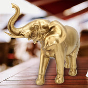 Golden Elephant Statue Set – Table Decor Showpiece | Size: 10×9 inch & 8×8 inch (Set of 2)