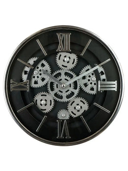 Luxury Moving Gear Wall Clock | Industrial Roman Dial Design | 12 × 12 Inches