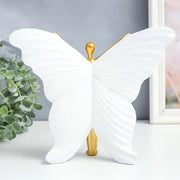 Butterfly Angel Sculpture Showpiece – 10x8 inch Approx | Golden & White Decorative Art Statue