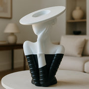 Creative Modern Face Planter Statue – 11 x 5 Inch | Elegant White Home Decor Showpiece