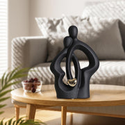 Modern Abstract Couple Statue with Heart – Ceramic – Size: 11×8 inch