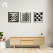 Geometric Open Shadow Box Wall Art in Aluminum Frame (40×40 cm | Single / Set of 3)