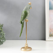 Majestic Green Parrot Decorative Showpiece on Stand – 12 Inch | Premium Home Decor Statue