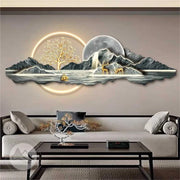 Lunar Serenity Acrylic Crystal LED Painting|  48×24 in | (Remote-Controlled Backlight)