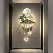 Luxury Imported Crystal Moon LED Wall Painting – 60 × 130 cm