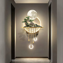 Luxury Imported Crystal Moon LED Wall Painting – 60 × 130 cm