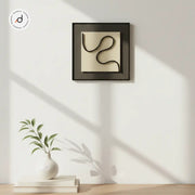 Luxury Open Shadow Box Wall Art – Modern Abstract Trio in Aluminum Frame (30×30 cm, Set of 3)