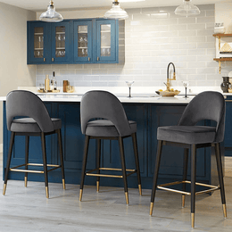 Velvet Noir Bar Stool