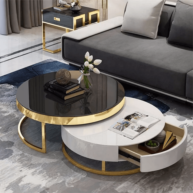 Nested Center Table Infinity Dual Nesting Center Table- Sizes - 30*30*16/24*24*18 – Decorporium
