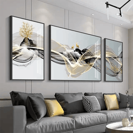 Glittering Wavescape 3pcs Crystal Painting