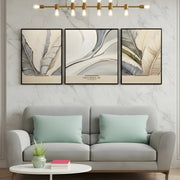 Botanic Harmony Leather Painting Set – Abstract Leaves & Textures (Heavy Aluminum Frame| 2×2.5 ft + 2.5×2.5 ft + 2×2.5 ft)