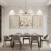 Whispering Blooms Leather Painting Set – Soft Florals & Abstract Stripes (Heavy Aluminum Frame)