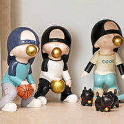 Bumble Gum Basketball Boy Figurines | 12×7 inch | Table Decor Set