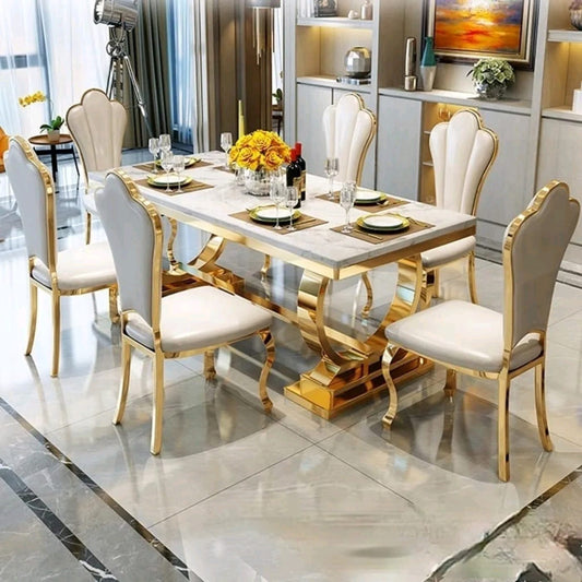 Luxury Modern Round base Dining Table set