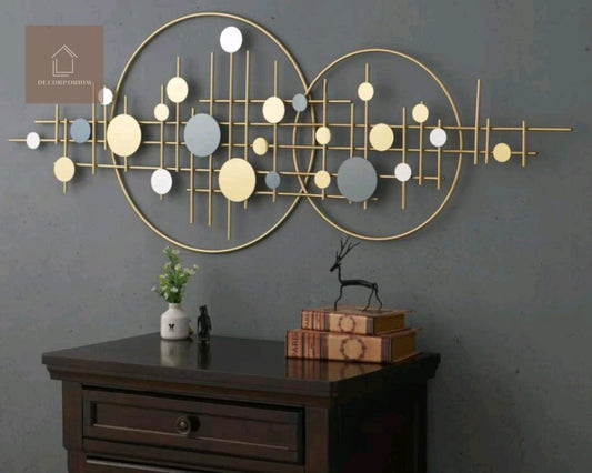 Metal Double Ring Abstract Wall Art