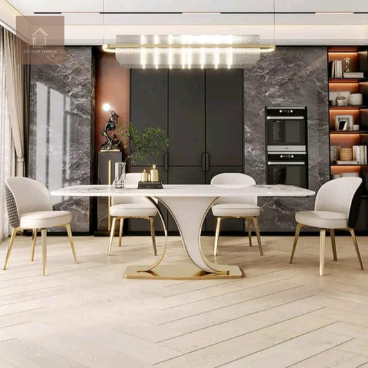 Luxury Modern Simple And High -End Designer Curve shaped Dining Table Set
