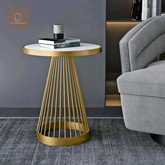 Contemporary Clear  Table with Wired Design - Corner Table