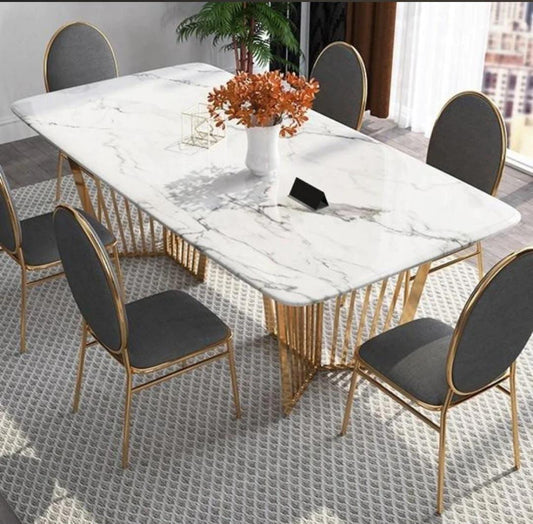 Luxury Marble Dining Table and Chair Modern Rectangular Home Nordic Dining Table Set