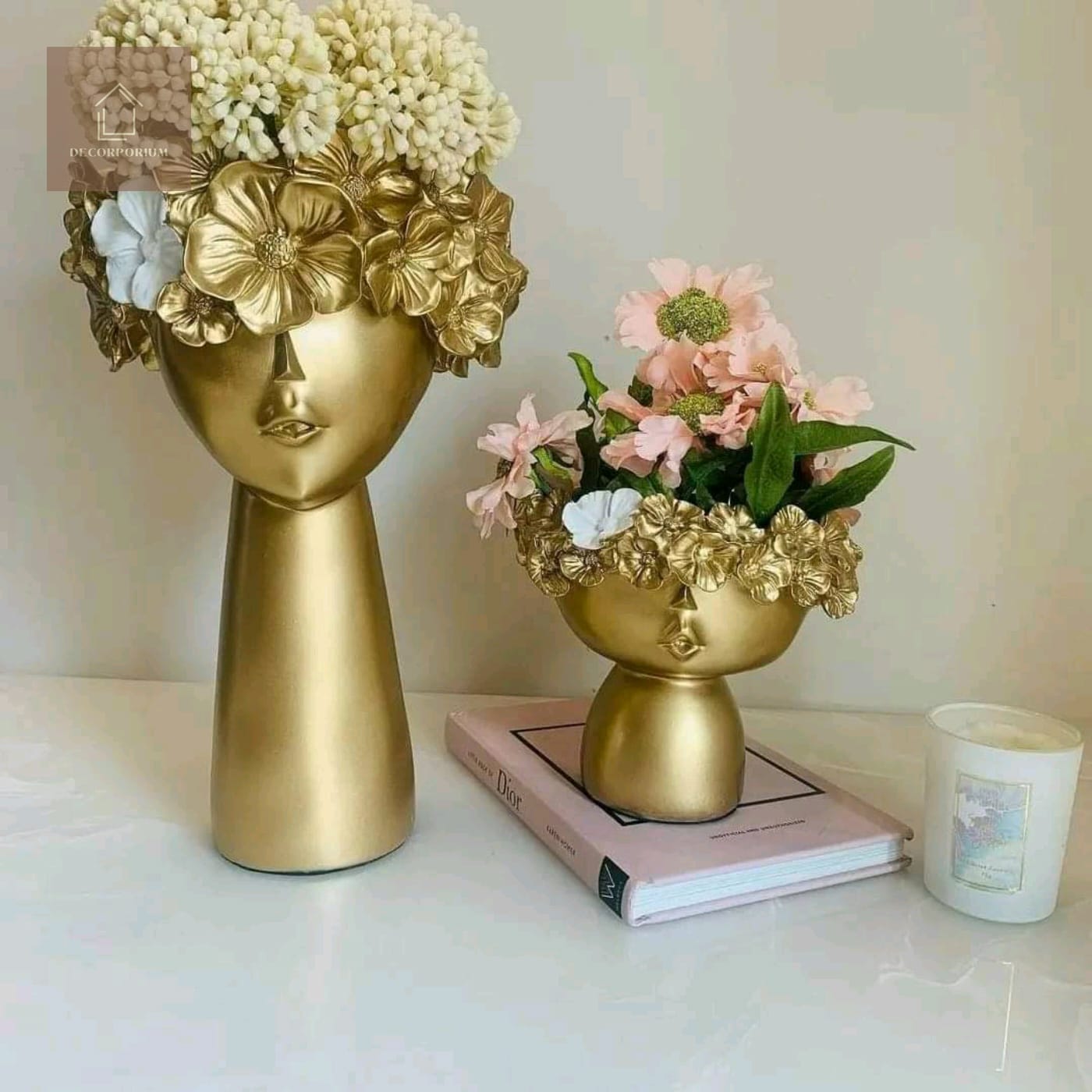 Resin Adorable Tiara Vases Set