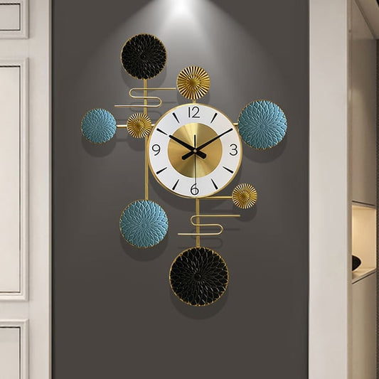 Exquisite Design Lotus Leaves 3D Metal Oversized Wall Clock