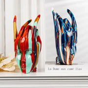 Abstract Hand-Face Showpiece – 1.5 ft (Multicolor with Gold Accents)