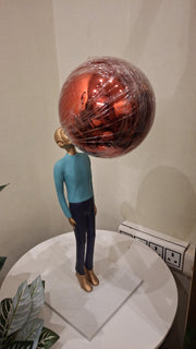 Metal Balloon Blower Figurine | 24×10 inch | Statement Decor