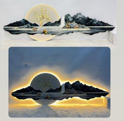 Lunar Serenity Acrylic Crystal LED Painting|  48×24 in | (Remote-Controlled Backlight)