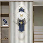 Luxury Designer Metal Wall Clock with Pendulum | Modern Art Decor | 18 × 36 Inches